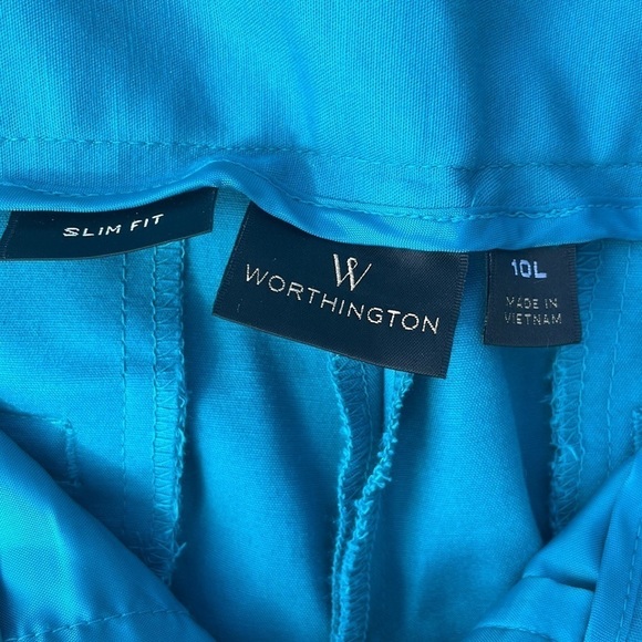 Worthington Teal Slim Fit Long Pants - Picture 6 of 7